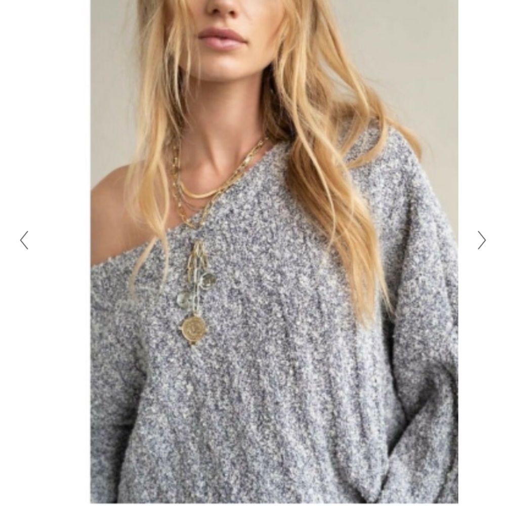 Free People good day pull over XS NWT grey